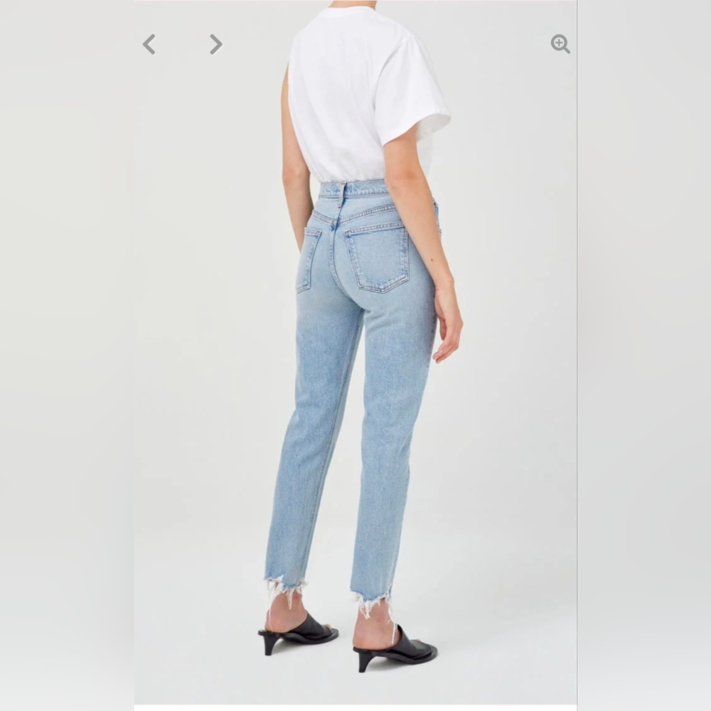AGOLDE Merrel High Rise Straight Leg Raw Hem Jeans - Picture 2 of 11